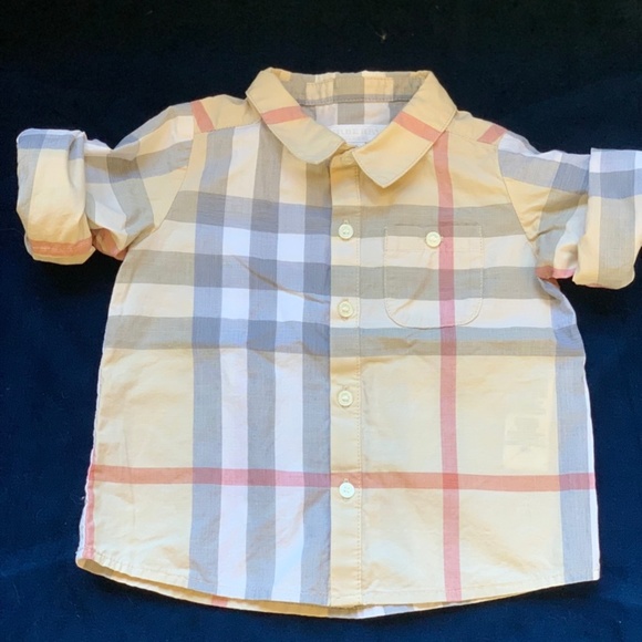 Boys Burberry Long Sleeve Button Down Shirt 9m